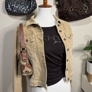 Route 66 Beige Corduroy Jean Jacket